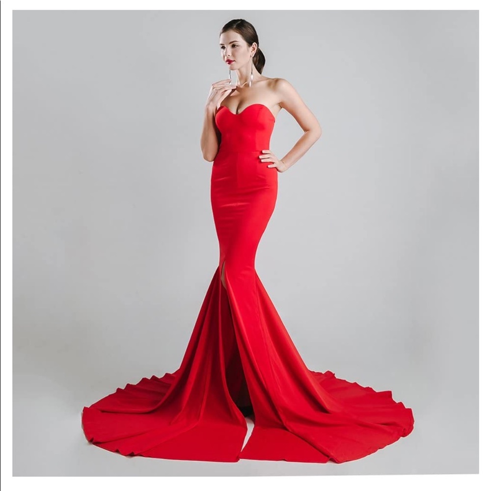 Red mermaid dress
